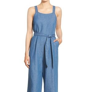 Madewell Crop Chambray Jumpsuit